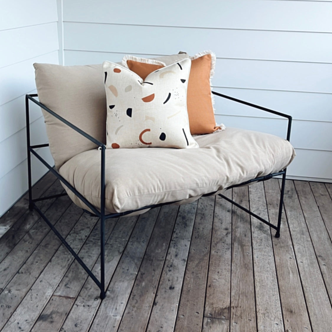 Cushion Cover-Coastal Fringe-Solid Rust-45cm x 45cm