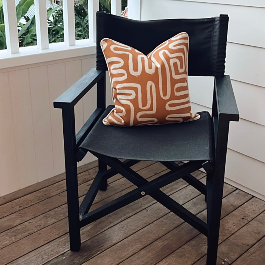 Cushion Cover-With Piping-Maze Rust-45cm x 45cm