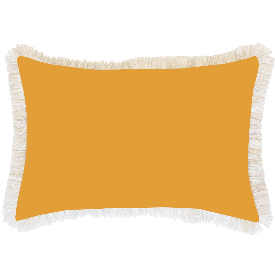 Cushion Cover-Coastal Fringe-Solid Gold White-35cm x 50cm