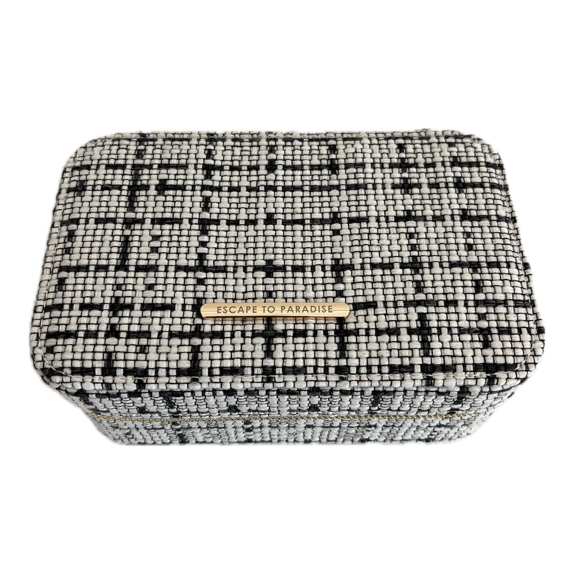 Large Tweed Jewellery Box-Cream