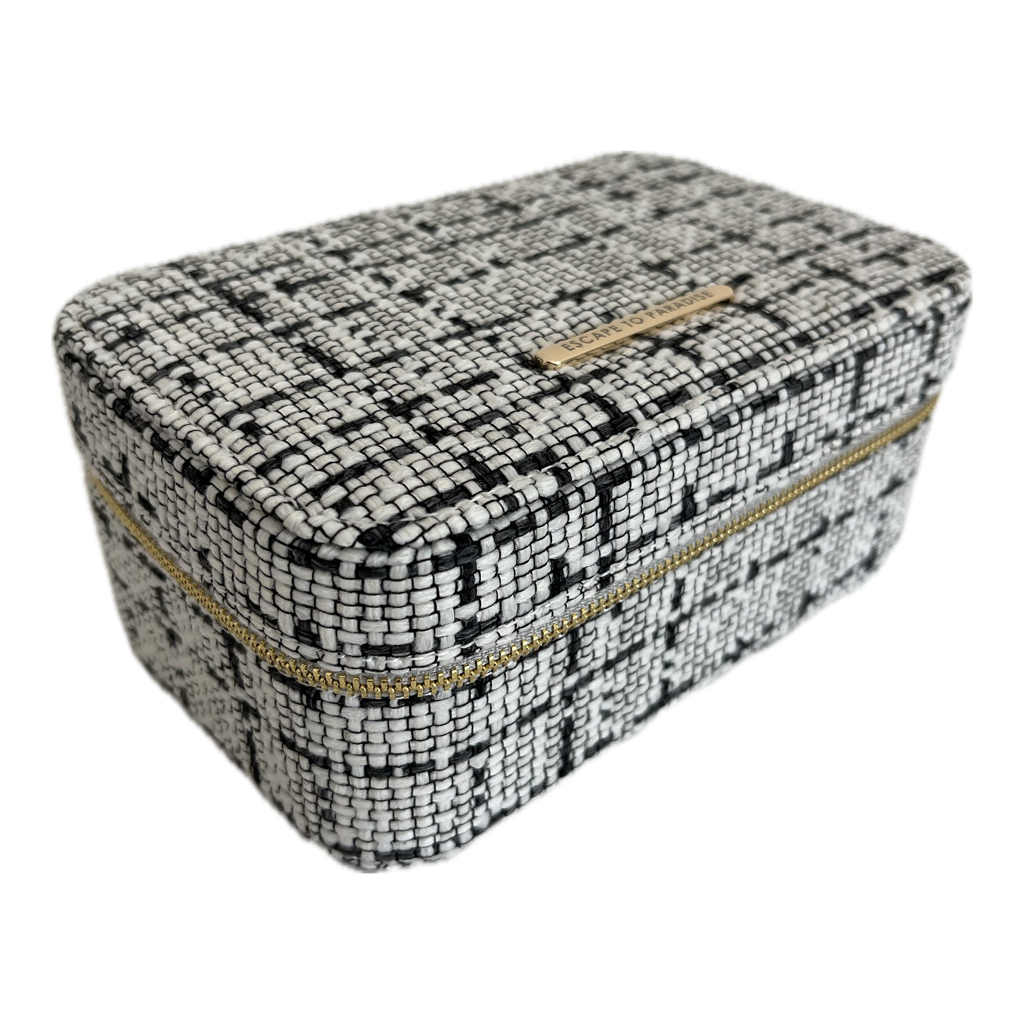 Large Tweed Jewellery Box-Cream