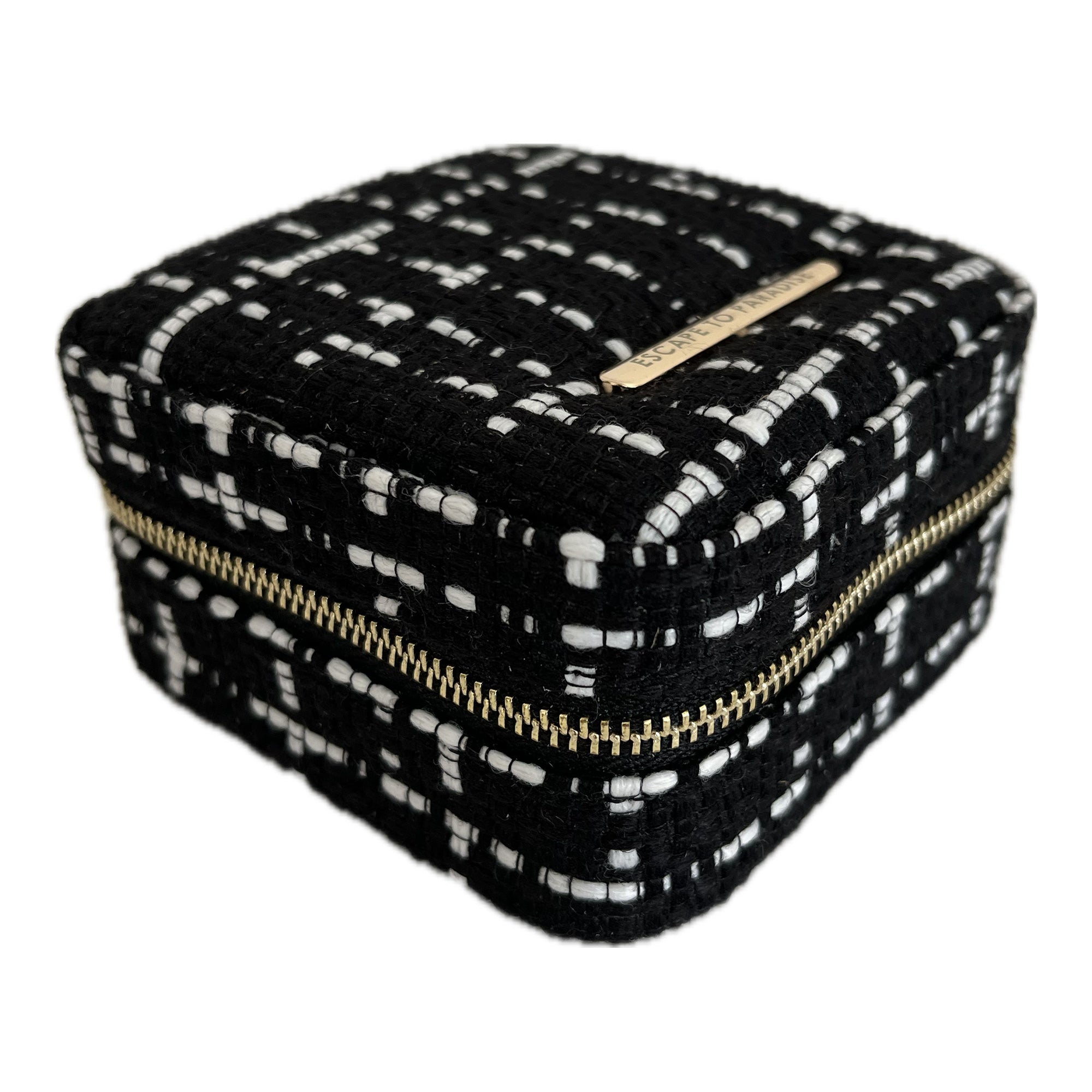 Small Tweed Jewellery Box-Black